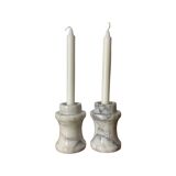 2 Vintage HEMOGRAM Denmark Marble Candlestick Holders | Set of 2 Candle Stick Holders