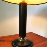50s black leather lamp