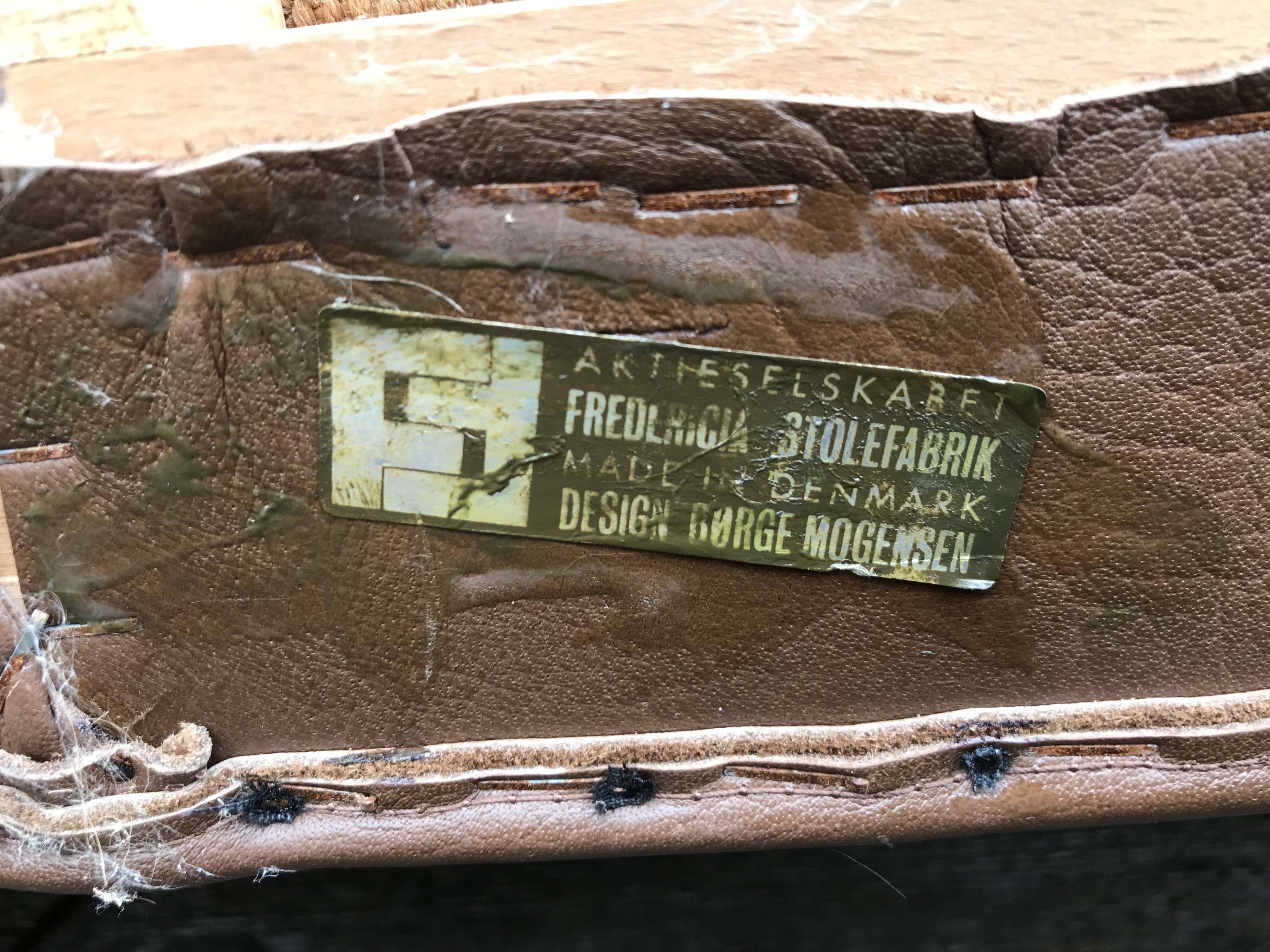 Borge Mogensen 2-seater leather sofa 2192