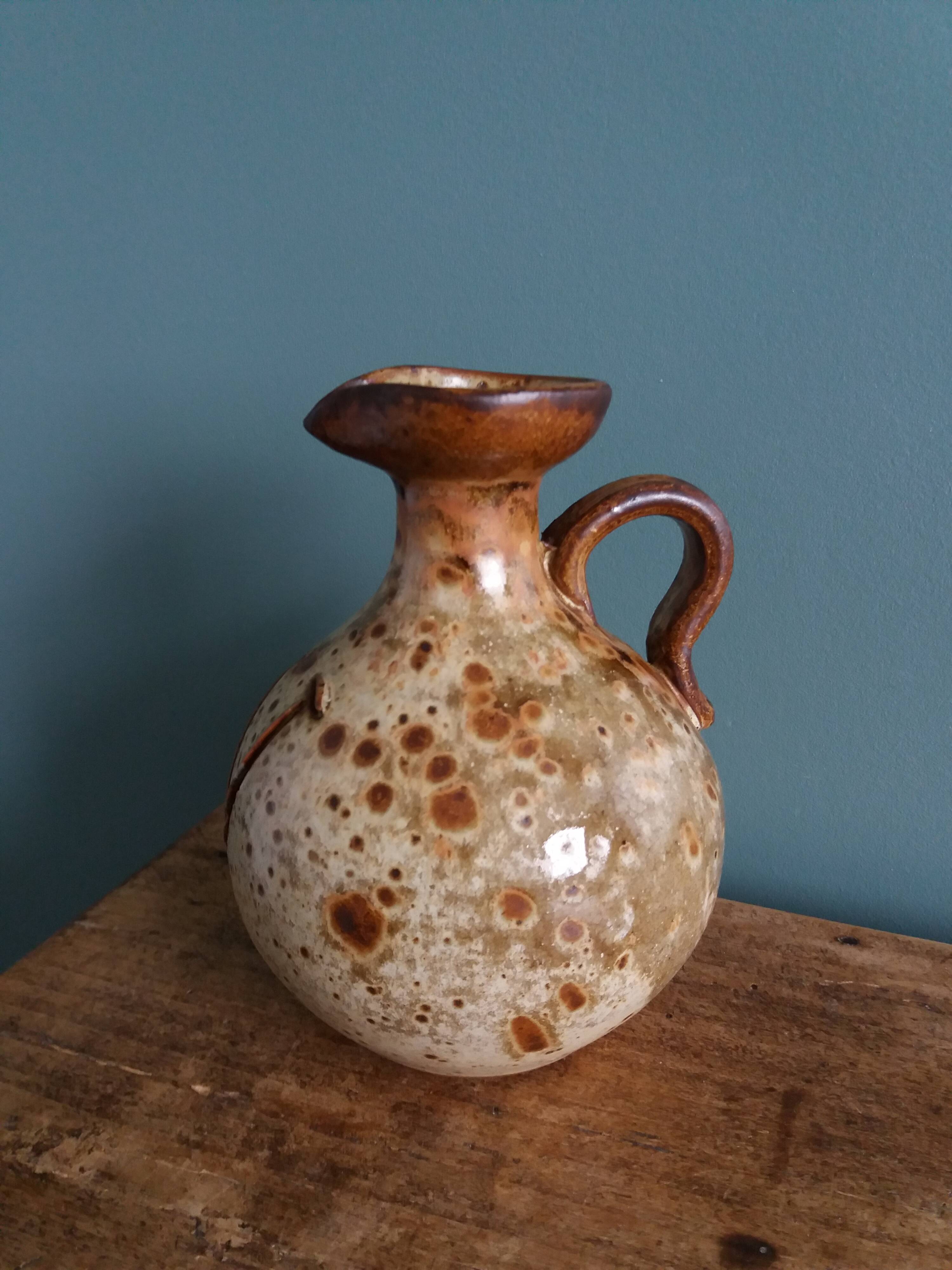 Vinegar pitcher in Puisaye stoneware by Jean-Pierre Prud'homme