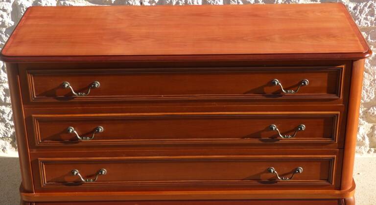 Large vintage-style chest of drawers with three drawers made from wood.