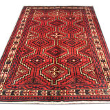 Red Wool Tribal Area Rug Hand made Oriental Wool Carpet- 171x247cm