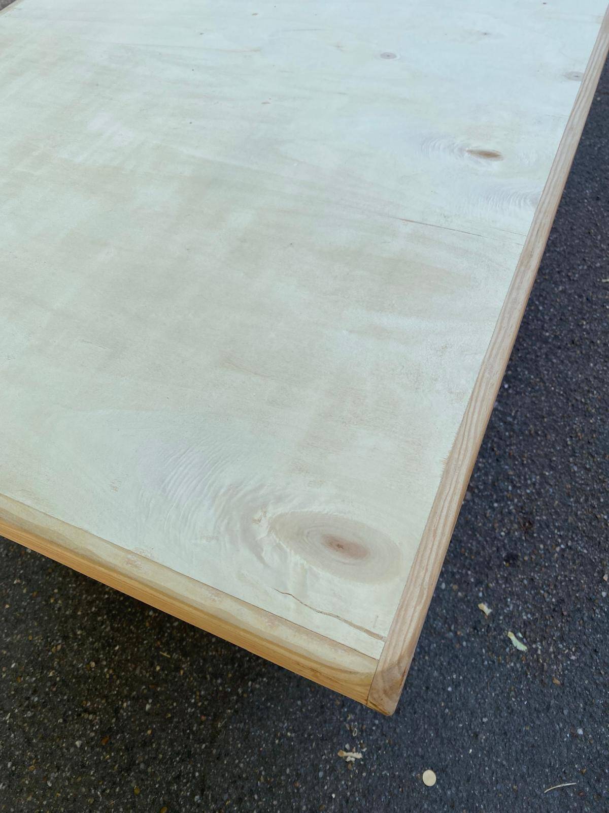 Renovated monastery farmhouse table in 20th century pine wood 180cm