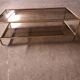 Vintage 80's brass coffee table, glass tops