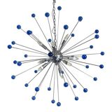 Contemporary blue “star” murano glass sputnik chandelier