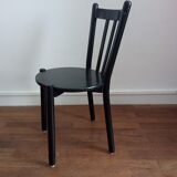 Vintage black lacquered wooden chairs 1980