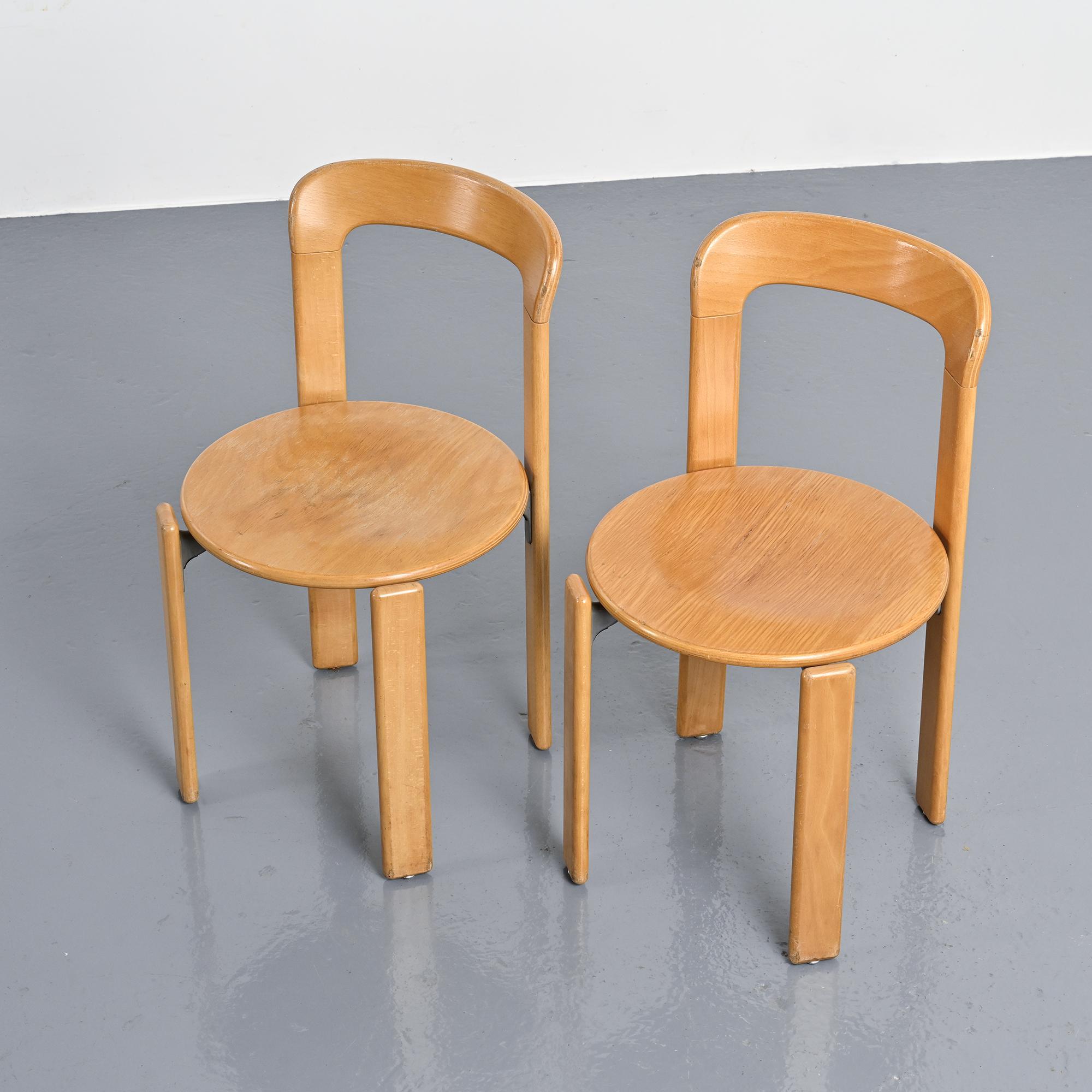 Pair of vintage chairs by Bruno Rey, Dietiker Switzerland