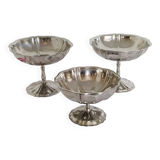 Set of 3 ice cream cups on foot, Guy Degrenne (ref 10)