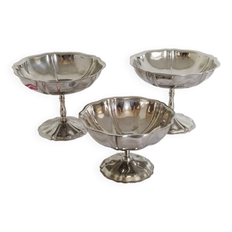Set of 3 ice cream cups on foot, Guy Degrenne (ref 10)