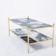 Table basse laiton chrome miroir décoré  1970