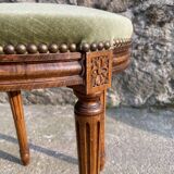 Almond green velvet footrest stool