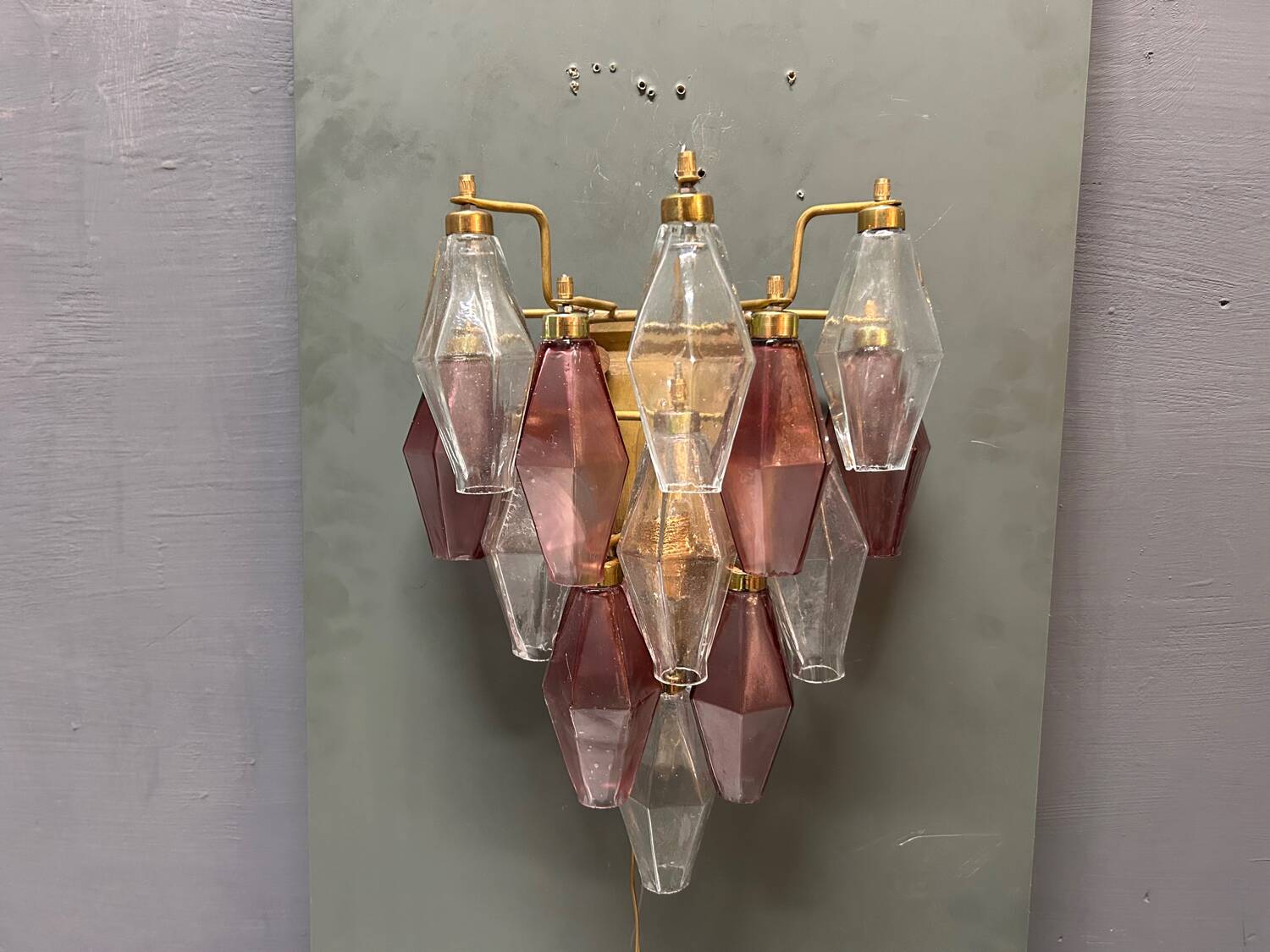 Murano Glass Poliedri Sconces, Italy, 1980s - Set of 2