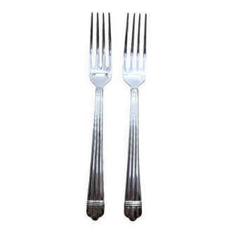 Pair of silver-plated dessert forks, Christofle, Aria