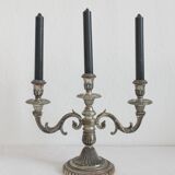 3-spoke candlestick in silver metal