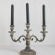 3-spoke candlestick in silver metal