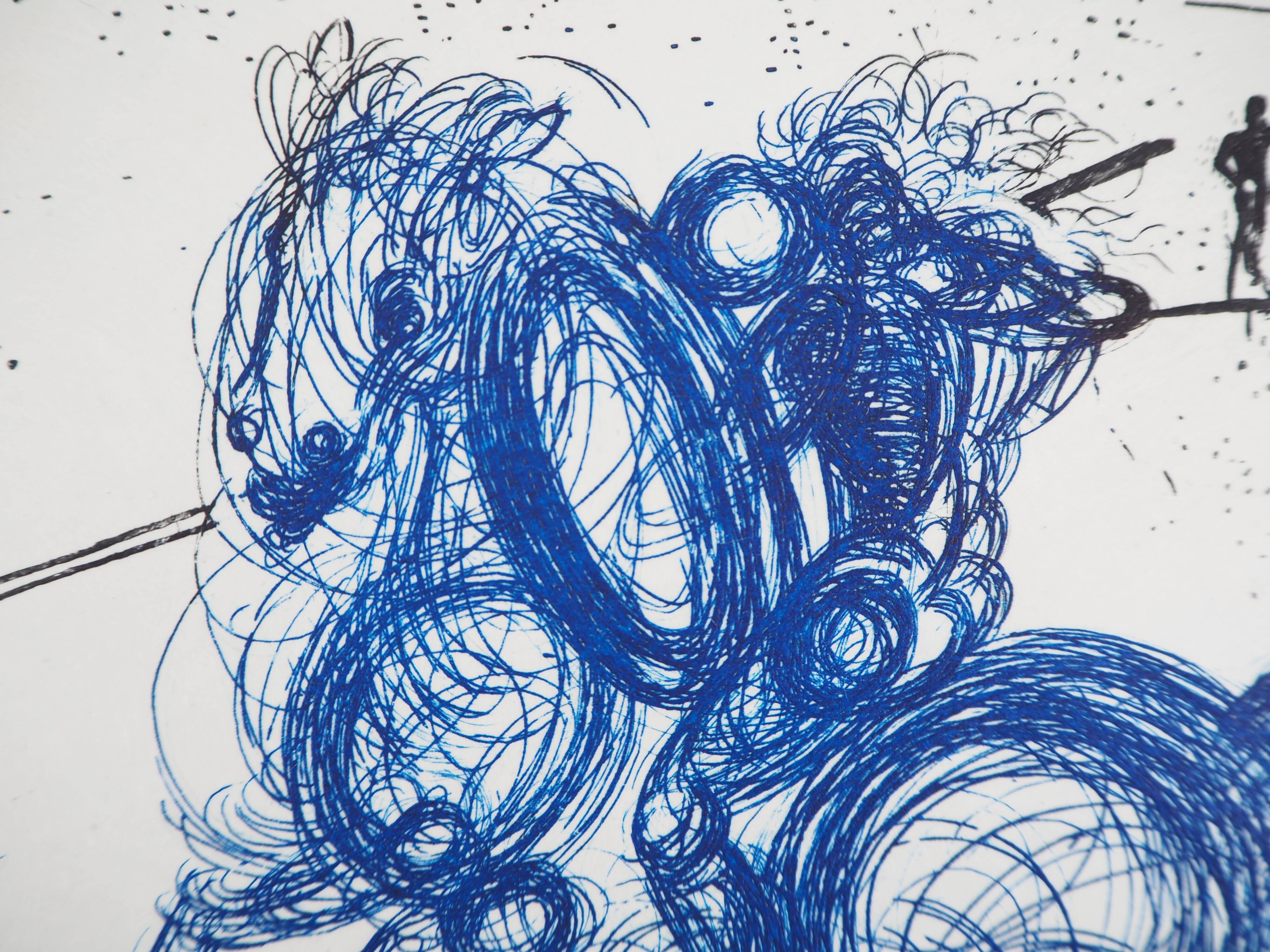 Salvador Dali: The Blue Riders, original signed etching