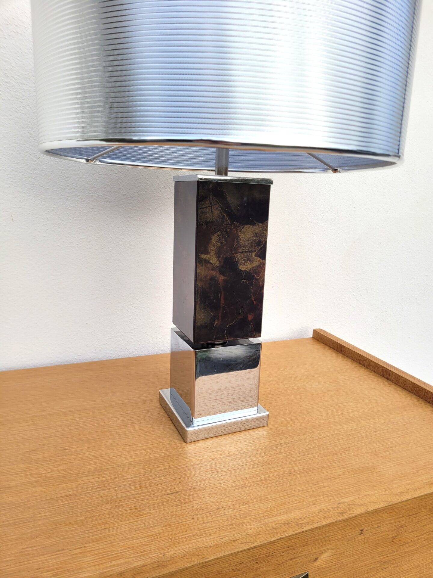 Vintage chrome table lamp from the 70s