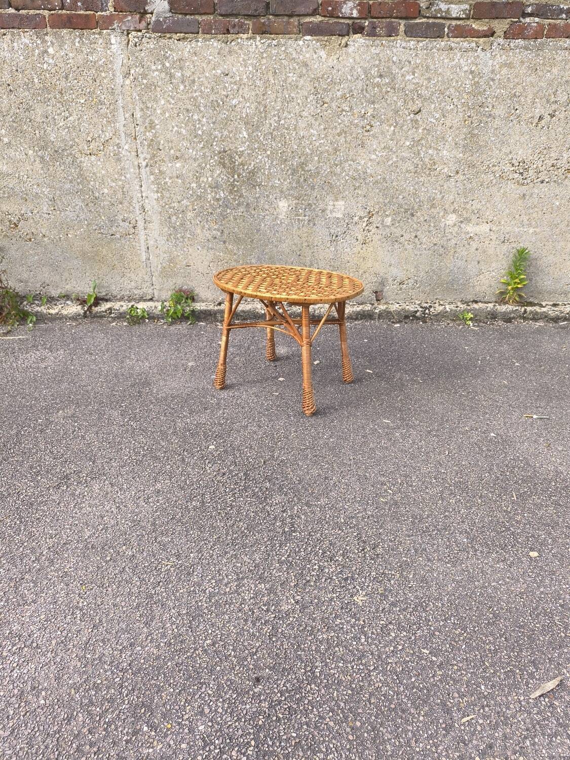 Wicker coffee table 1950