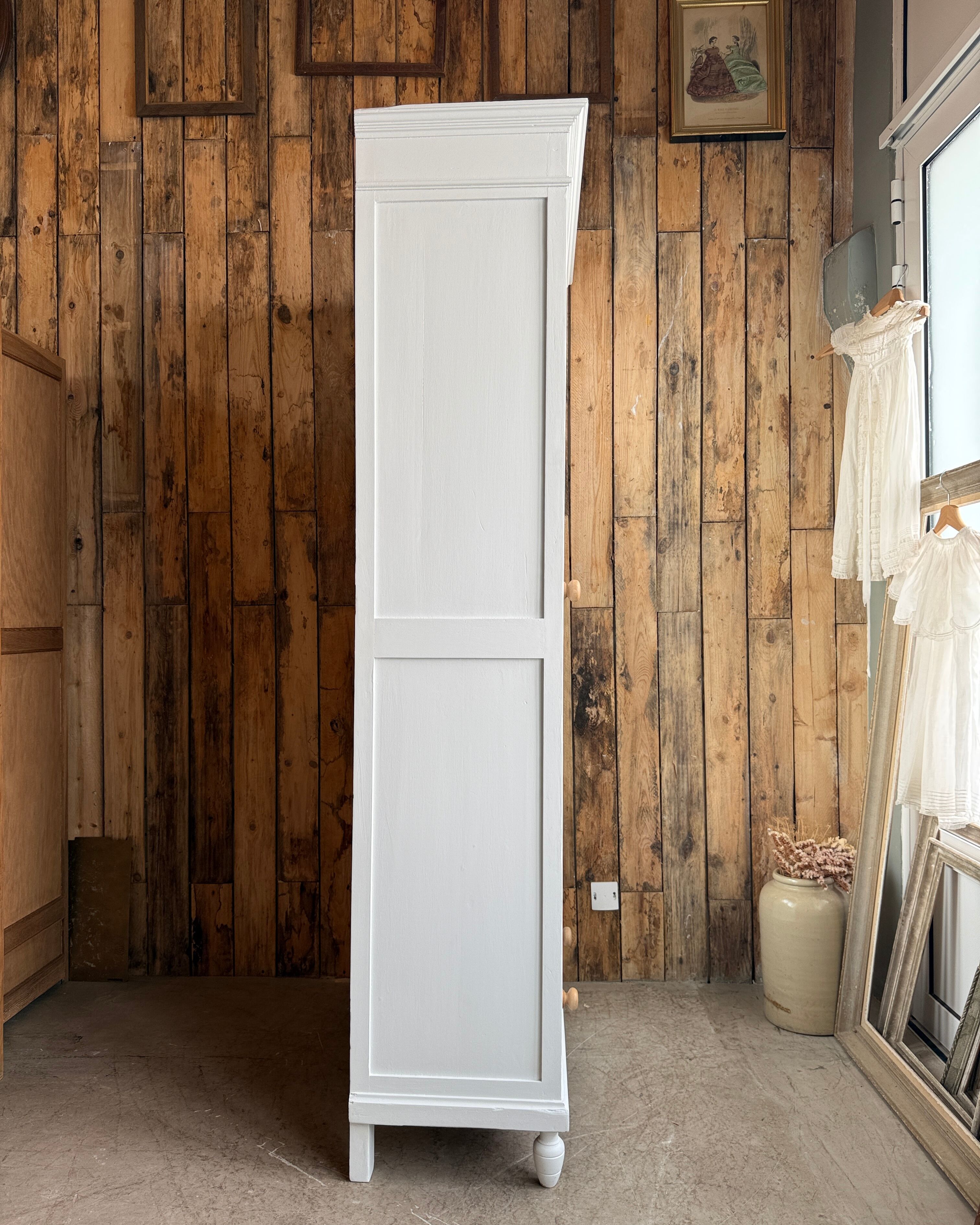 Antique white mirrored wardrobe (renovated)