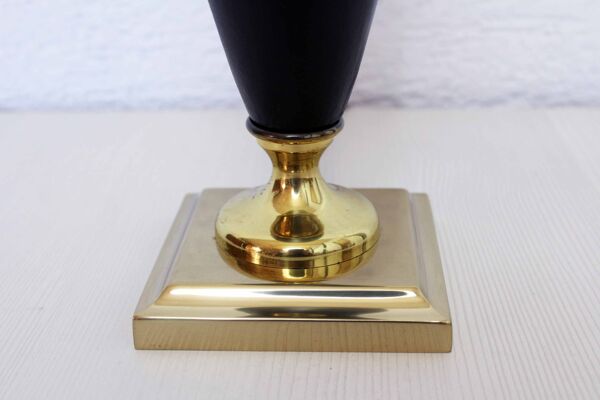 Pied de lampe de table Le Dauphin cuir et laiton