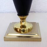 Pied de lampe de table Le Dauphin cuir et laiton