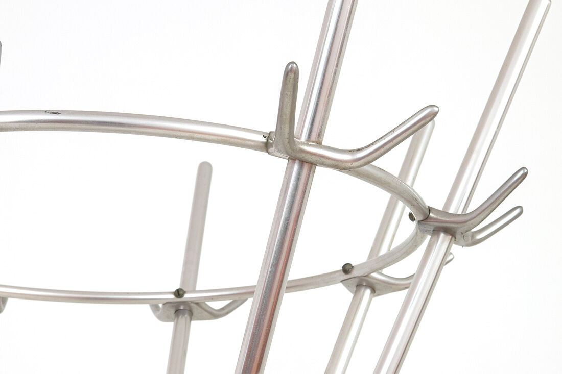Aluminum coat stand in art deco style