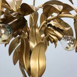 Lampe de table palmier hollywood regency hans kogl métal doré 1970