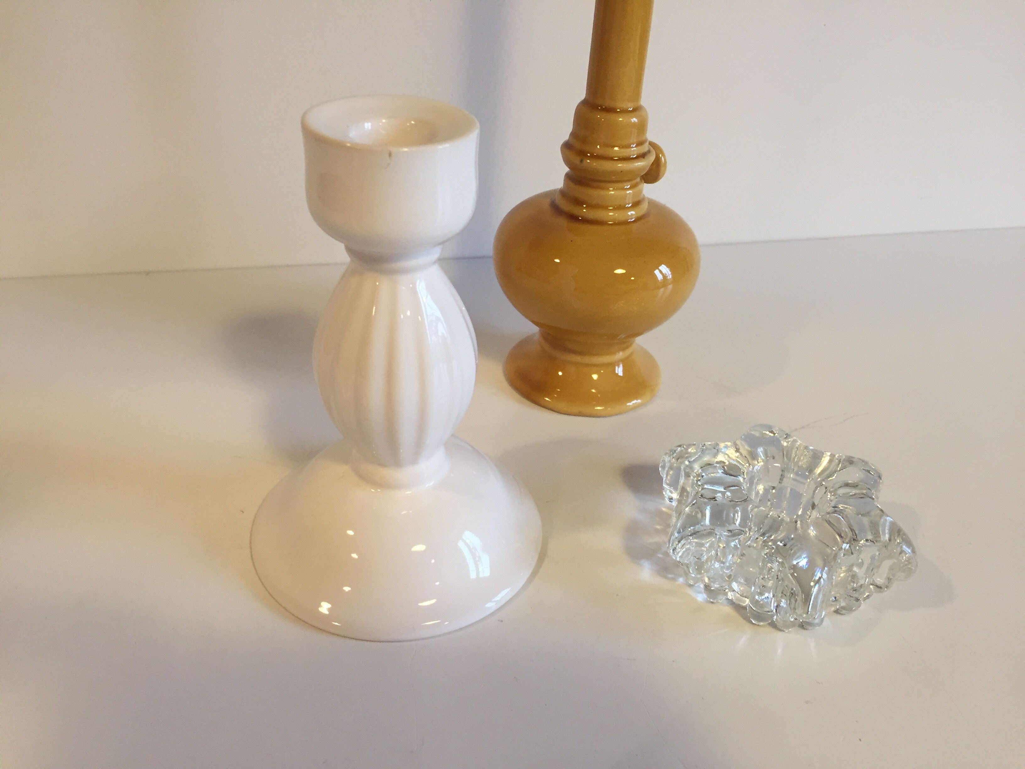 Ensemble de 3 bougeoirs vintage