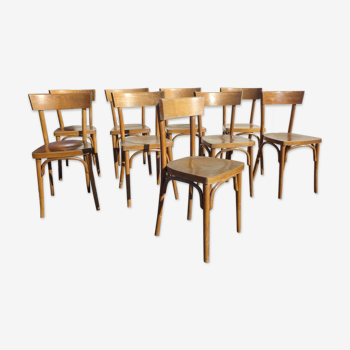 Set of 9 bistro chairs, round feet