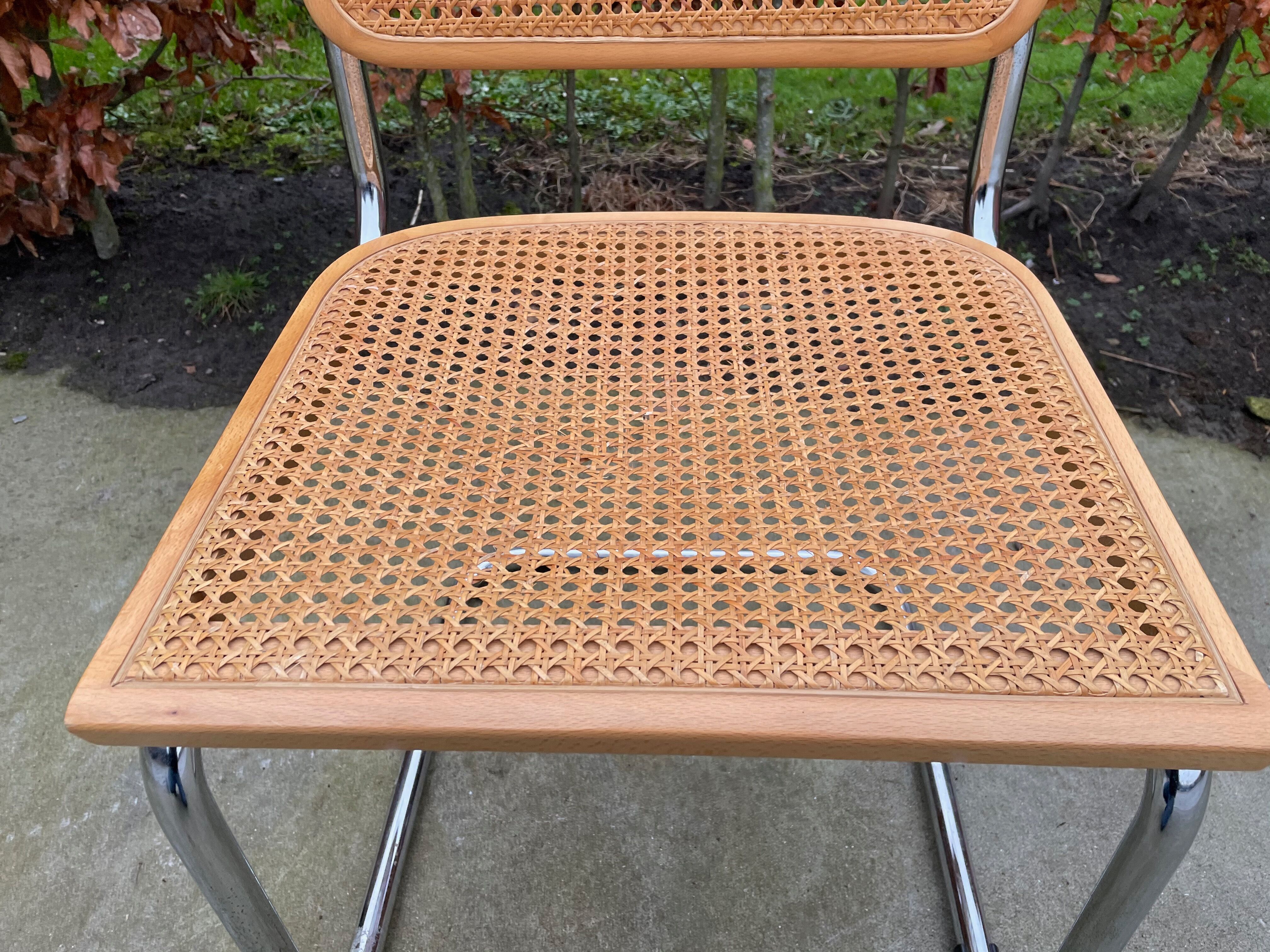 Lot of 4 chairs model Cesca by Marcel Breuer