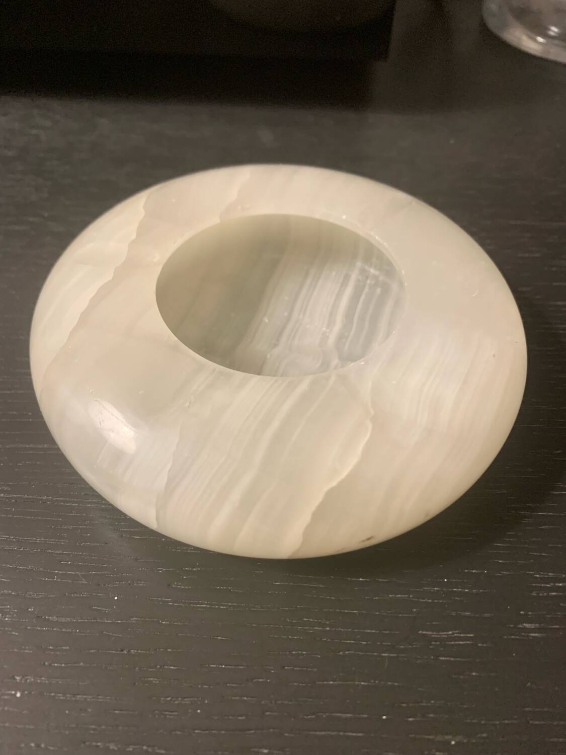 Vintage white onyx ashtray catchall