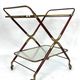 Mid-century brass and wood bar cart, Italy 1950s