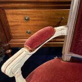 18th century Louis XVI red velvet cabriolet armchair