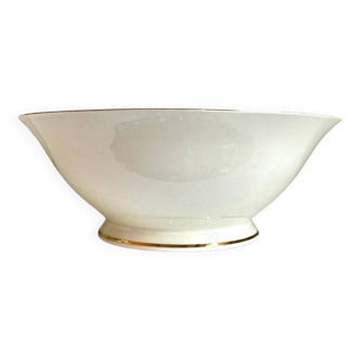 White and gold porcelain salad bowl