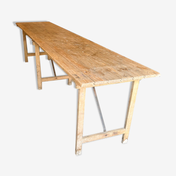 Ancienne grande table de guinguette pliante