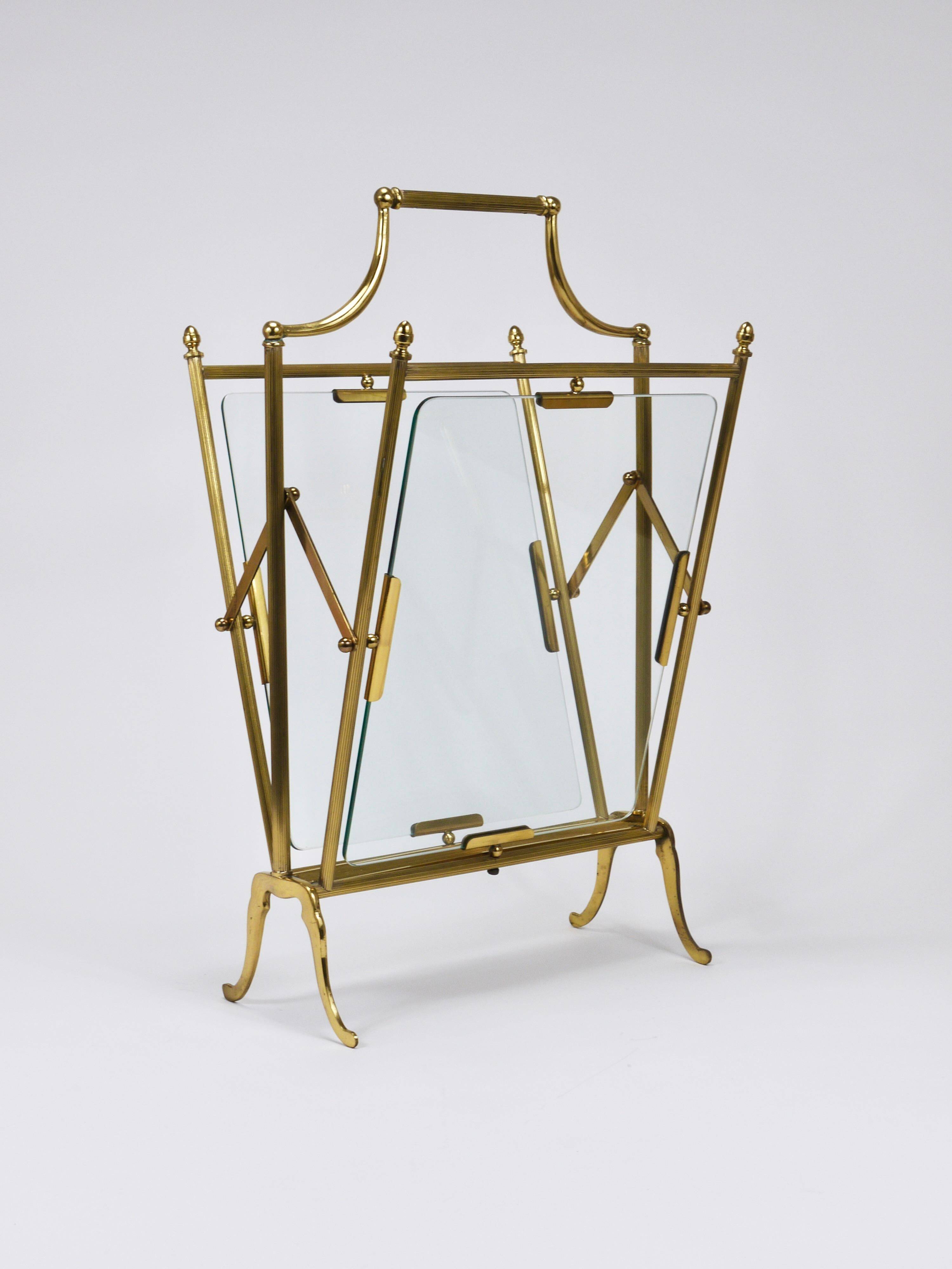 Neoclassical magazine rack by Maison Jansen, France, 1950s.