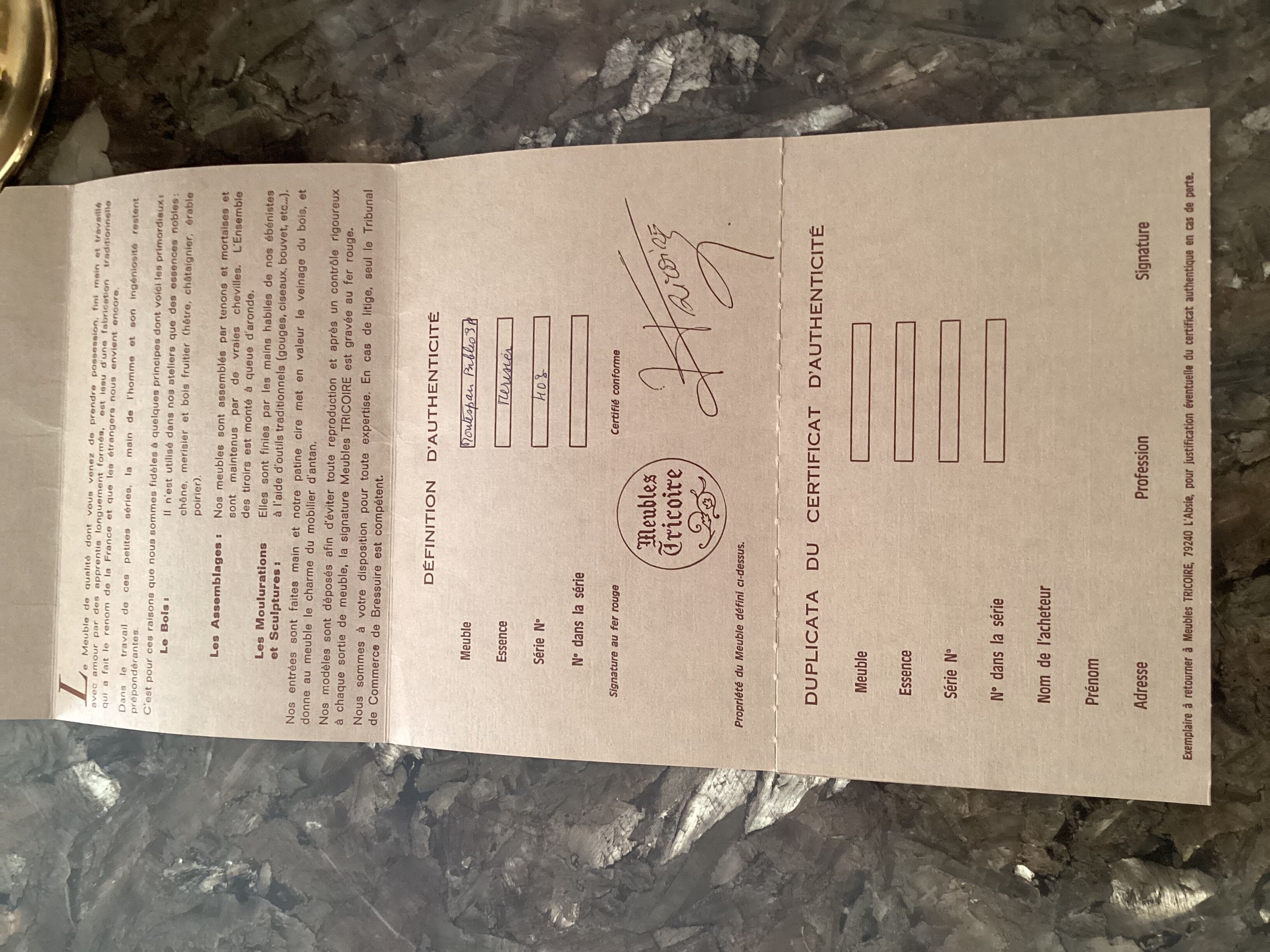 Cherry bookcase stamped Louis Tricoire