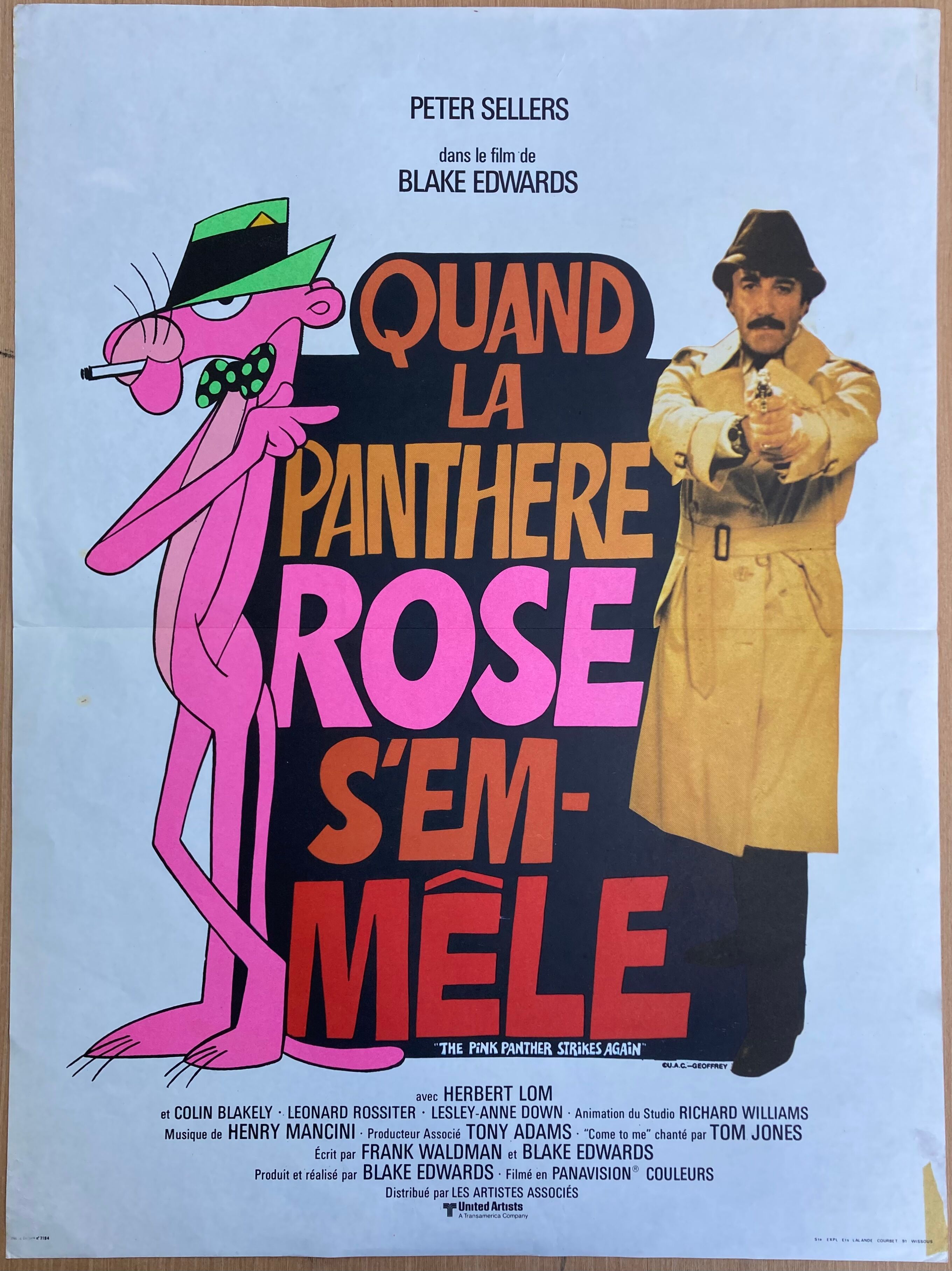 Affiche cinéma originale "Quand la Panthère Rose s'emmêle" Peter Sellers