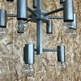 XL 60s 70s Chandelier Chandelier Pendant Lamp Chrome & Metal Design 60s 70s