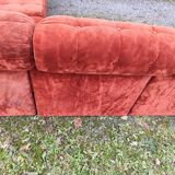 Modular velvet sofa bench 5 blocks