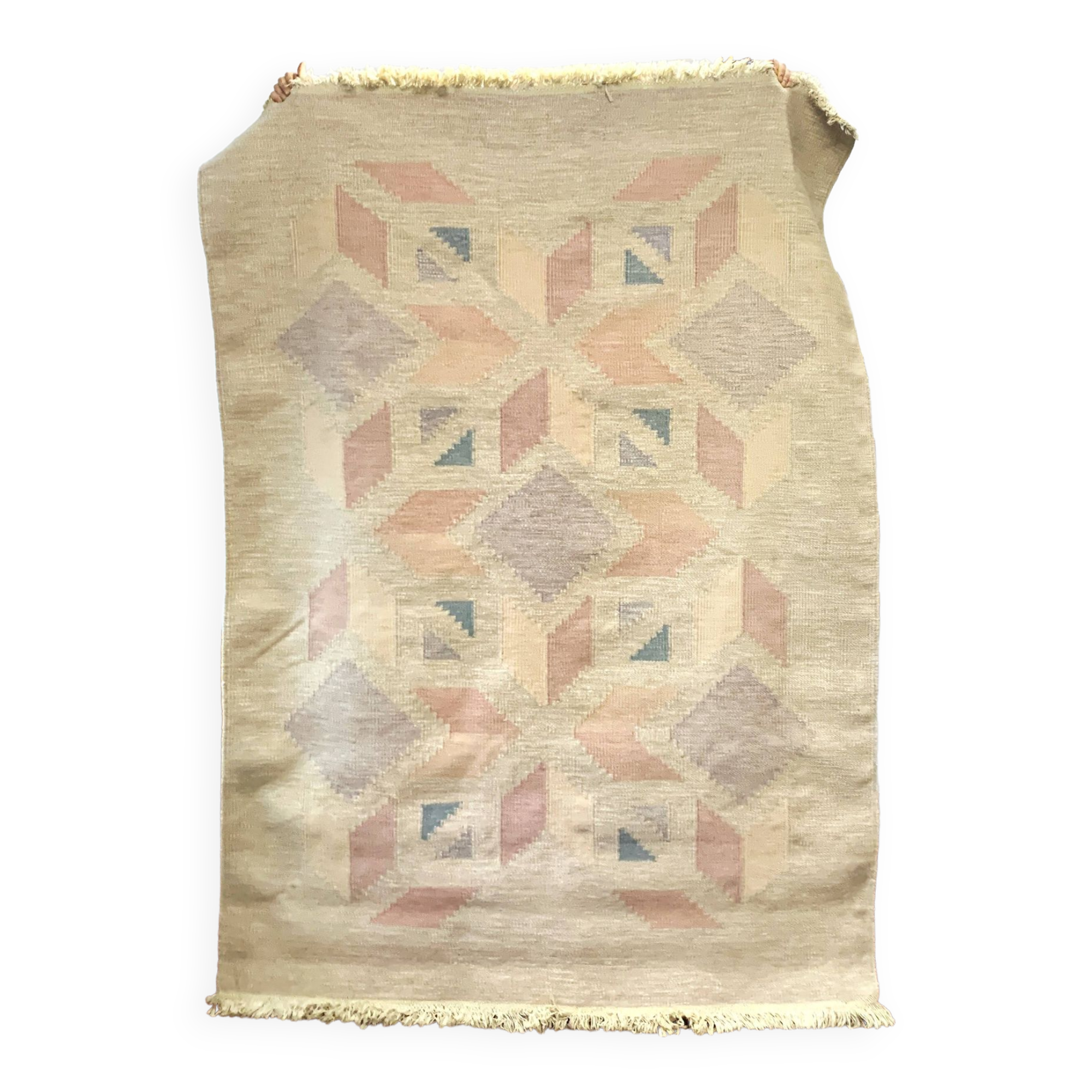 Tapis en laine röllakan 15, suède années 1960/1970, vintage, mid-c moderne