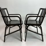 Fauteuils en bois plié noir par Ton