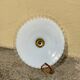 Suspension vintage en verre opaline forme mouchoir plissé diamètre 24 cm griffe laiton