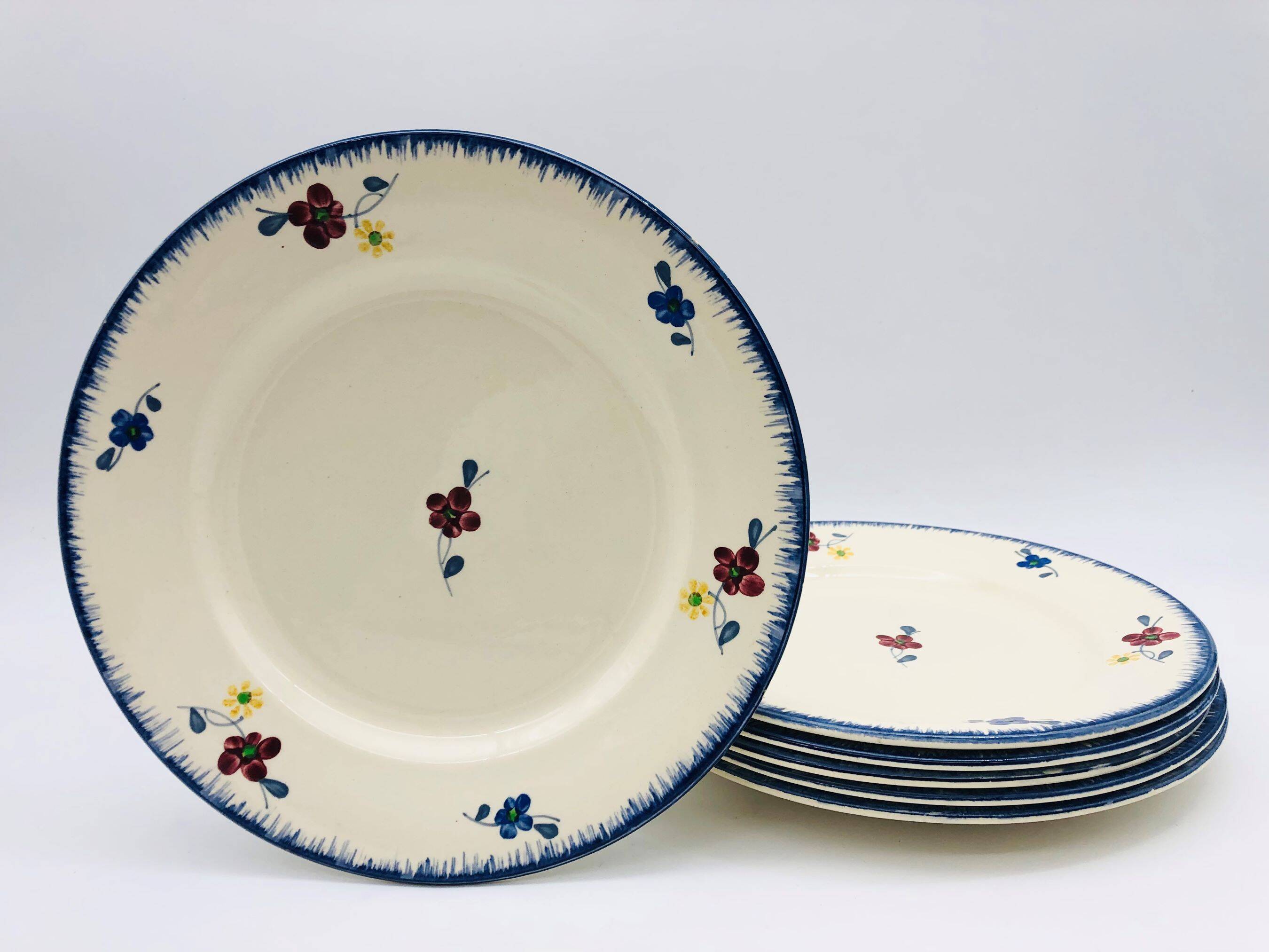 Lot de 6 assiettes plats « Digoin Sarreguemines / modèle Mary-Lou »