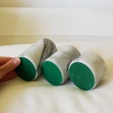 Set of 3 marble candle holders