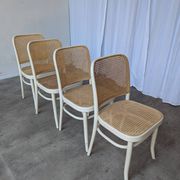 Set of 4 Thonet Style 811 Cane Chair: Josef Hoffman Mid-Century Modern Furn