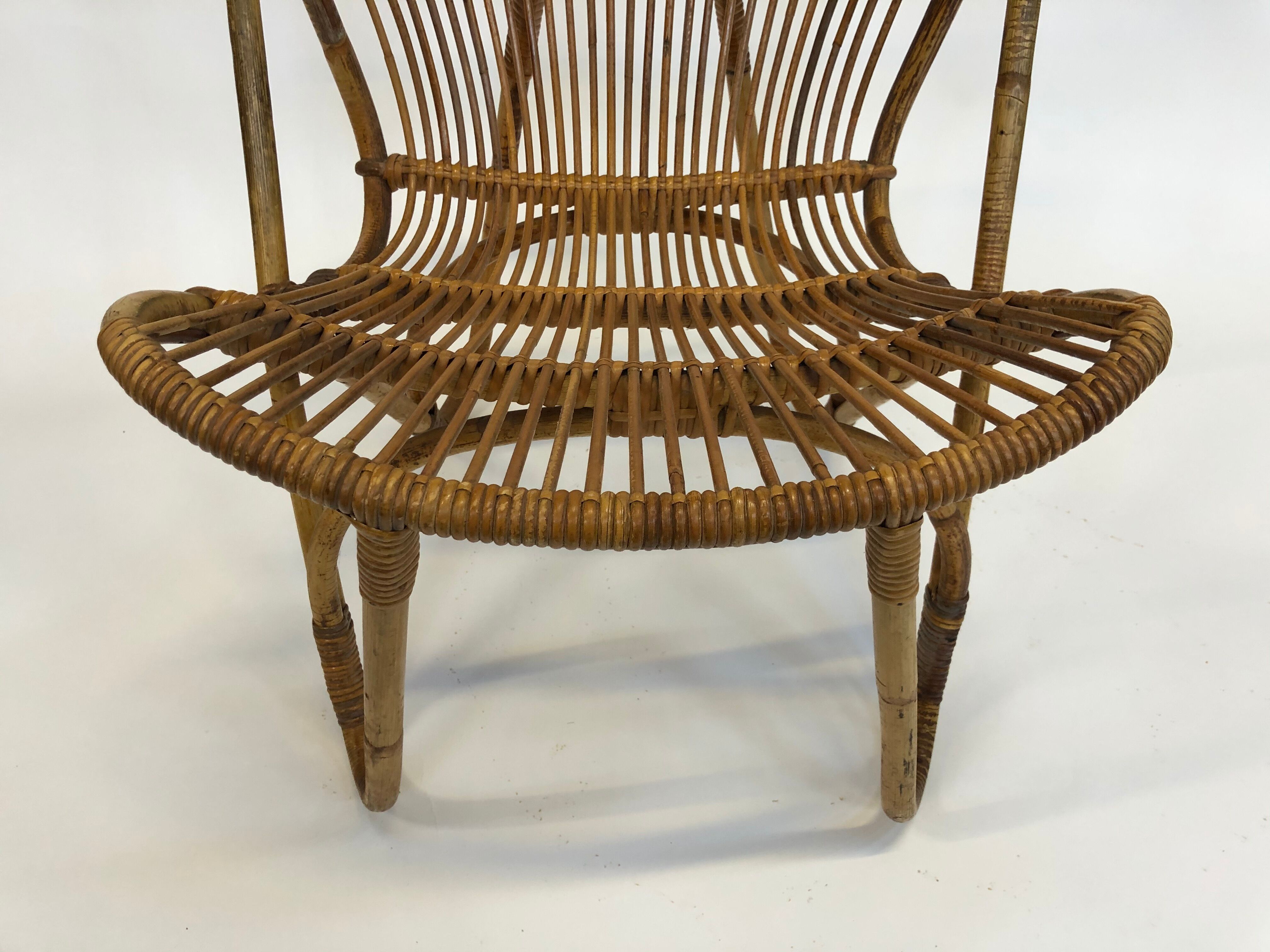 Rohe Noordwolde rattan chair, 1960, Netherlands