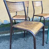 Set of 4 industrial chairs vintage school communities MULLCA