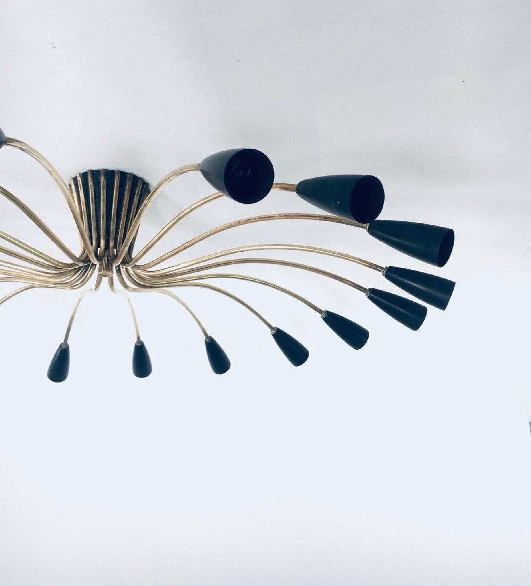 Sputnik 18-Arm Ceiling Lamp from Kaiser Leuchten, Germany, 1950s