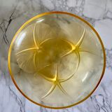 Lalique - coupe tripode volubilis jaune ambrée